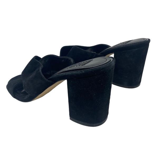 White House Black Market Women's Reese Black Suede Heeled Sandals Heels Sz 7.5M - Picture 12 of 12